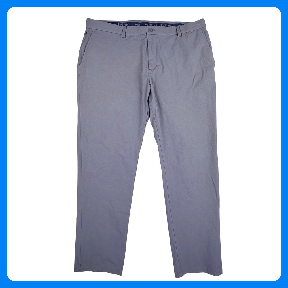 Vineyard Vines OTG On The Go Pants Men 40 Gray Performance Stretch SLIM Chino